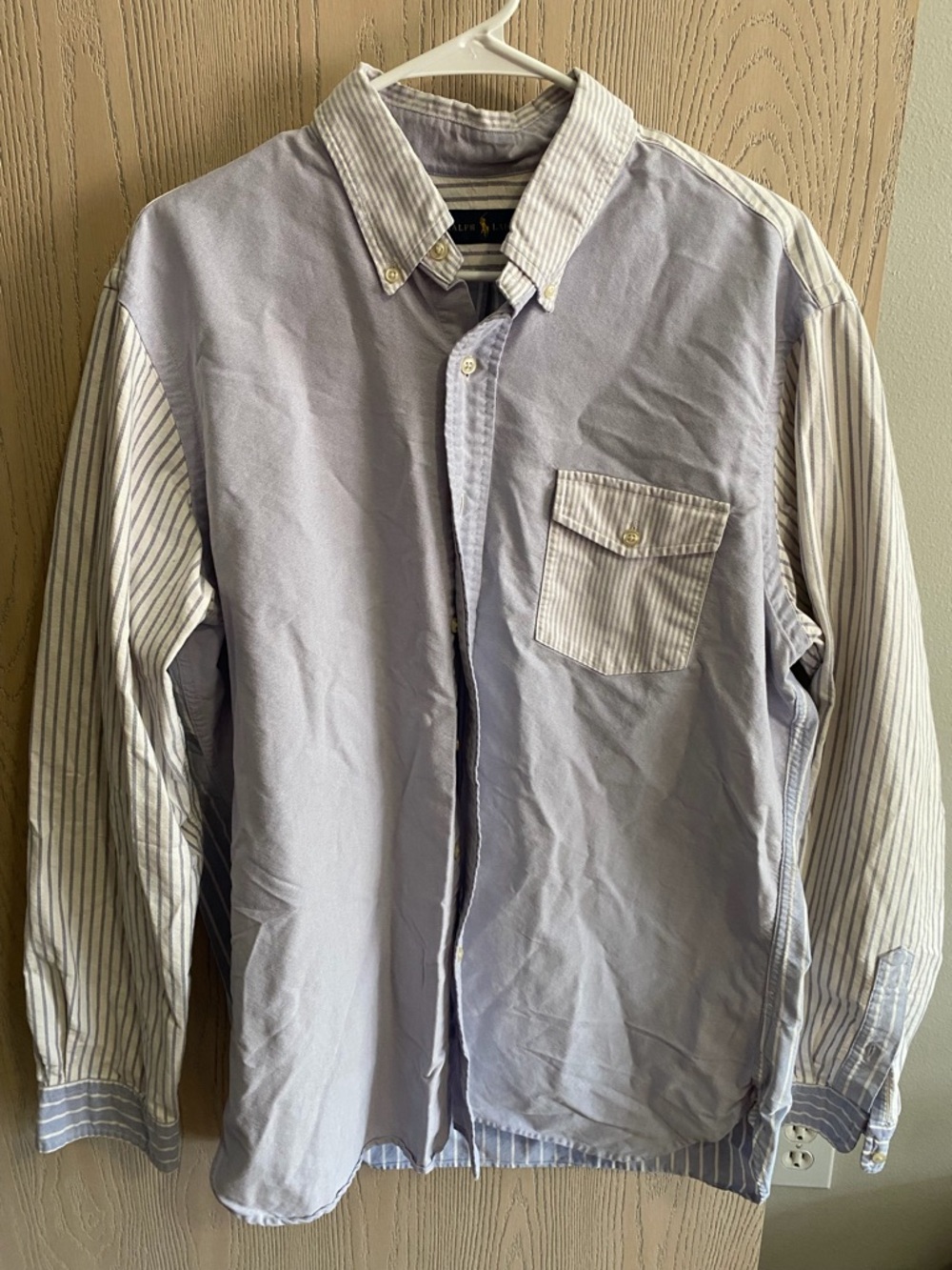 Ralph Lauren Striped Button Down Shirt in Light Blue and White - Comfort Fit